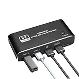 ASHATA KVM Switcher 2 in 1 Out, 8K@60Hz HDMI 2,1 KVM Schalter mit 2 USB 3.0 Anschlüssen für die Freigabe von Tastaturen Mausmaus und Drucker mit Hotkey