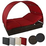 Montafox Sonnenliege Poly Rattan Doppelbett 200 x 140 cm...