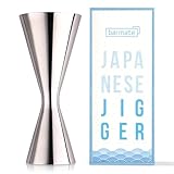 barmate Japanese Jigger, Messbecher aus Edelstahl mit Innen-Skala, max. 50ml/25ml, hochwertiges Bar-Zubehör für den perfekten Cocktail