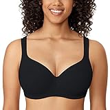 DELIMIRA Damen T-Shirt BH mit Bügel Nahtloser Große Größen Gepolstert Schwarz 95E