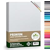 Premium Spannbettlaken, extra schwer und dick, 97% Mako-Jersey-Baumwolle und 3% Elasthan, auch Boxspringbett geeignet, 200 x 220-220 x 240 cm, Weiß