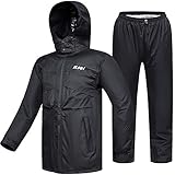 ILM Motorrad Regenkombi Herren Wasserdicht-Regenjacke Verschleißfest, 6 Taschen, 2-teiliges Set mit Jacke und Hose