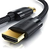 CSL - 8k / 4k HDMI Kabel 2.1/2.0-4m - 8K @ 60Hz / 120Hz - 4K @ 240Hz - 48 Gbit/s - 3D - Ultra High Speed mit Ethernet - TV Blu-ray PS5 Xbox Series X Switch - schwarz - 4 Meter