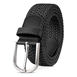 TANGCHAO Stoffgürtel Stretchgürtel Elastik Flechtgürtel Geflochtener und Elastischer Dehnbarer Gürtel für Damen und Herren Breite 3.3cm HEI-110cm