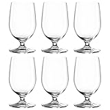 Leonardo Ciao+ Wassergläser 6er Set, Trink-Gläser mit gezogenem Stiel, spülmaschinenfeste Saft-Kelche, Höhe 13 cm, 300 ml, 061453
