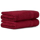 Luckytowel Handtücher Set 50x100 cm 100% Baumwolle, Handtuch-Set 2er Pack Rot