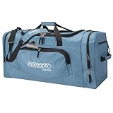 MONZANA® Sporttasche & Reisetasche mit Schuh & Nassfach 90Liter 65x32x33cm Tragegurt Seitenfach Wasserabweisend Weekender Fitness Duffle Gmy Bag Blau