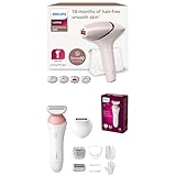 Set aus Philips Lumea IPL 9000 Series Haarentfernungsgerät mit SenseIQ Technologie (BRI957/00) + PHILIPS Lady Shaver Series 6000, Kabelloser Rasierer mit 6 Zubehörteilen(Modell BRL146/00) Weiß/Rosa