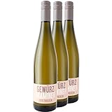 Nehrbaß - “Gewürztraminer 2019” - Weißwein trocken 3 x á 0,75 Liter - Qualitätswein - Vegan - Aus Deutschland (Rheinhessen) - mit Schraubverschluss