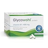 Glycowohl® protect Vitamin B1 (Thiamin) · 400 mg | 200 Kapseln | Hochdosiert für das Nervensystem | OHNE Titandioxid & Magnesiumstearat | Vegan | in Deutschland hergestellt