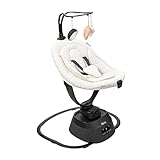 Babymoov Babyschaukel Swoon Evolution Curl White - elektrische Babywippe mit 8 Schaukelbewegungen, 360° rotierbarer Sitz, 12 Melodien