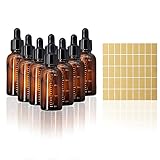 CLDURHGE Pipettenflasche 8 Stk 30ml Apothekerflasche Brown Glass Bottles with Dropper Pipette for Essential Oils mit Aufkleber Innenstöpsel und Etikett für Ätherische Öle