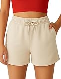 ROSS CAMP Kurze Hose Damen – Shorts Damen Sommer, Kurze Sporthose Laufshorts, Trainingshose Women Hosen Kurz Laufhose (Sand, L)