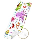 Badewannenmatten rutschfest Kinder，100% BPA frei Enthält 2 Haken zum Aufhängen,100x40cm，Antirutschmatte für Badewanne，Duschmatte,schimmelresistent & maschinenwaschbar,Badematte Kinder Badewanne