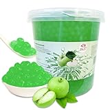 3KG Bubble Tea Perlen Apfel - Bubbletea Boba Perlen Set- Natur & Vegan - Lebensmittel Zertifikat mit ISO Standards - Super Ideen zum selber machen und fantastische Boba Partys