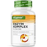 Verdauungsenzyme - 180 Kapseln mit 16 Enzyme plus Betain HCL, Rutin & Enzianwurzel - Mit Bromelain, Papain, Amylase, Lipase, Protease, Laktase - Vegan - Hochdosiert