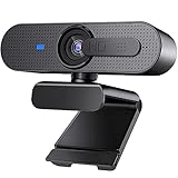 ASHU HD 1080P Webcam für PC, Autofokus USB Web Kamera mit Stereo Mikrofon und Abdeckung, 360° drehbar Streaming Webcam für Computer, Skype, YouTube Video, Zoom, Konferenz, Online-Kursen(Schwarz)