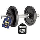 BEST SPORTING Hantelset Kurzhantel Hanteln 10 kg aus Gusseisen mit Stellringen - Hantel verstellbar für Männer und Frauen - Für Dein Workout und Fitnesstraining Zuhause - Adjustable Dumbbell Set