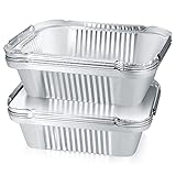 YiPHomn 30 Stück Grill Aluschalen, Alu Grillschalen, Alu Tropfschalen, Auflaufform mit Deckel, Aluminiumfolie Schalen Behälter für Backen, Braten, Kochen - 600ml