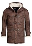 Indicode Herren Calshot Dufflecoat in Veloursleder-Optik | Winter Parka Herrenmantel Demitasse Mix L