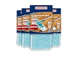 Leifheit Original Wischbezug CLEAN TWIST M Ergo/Power Clean super soft, Bodenwischer Ersatzbezug mit Spezialfasern, Wischmopp für minimale Wasseraufnahme, für Parkett, Laminat, Echtholz, Kork, 4er Set