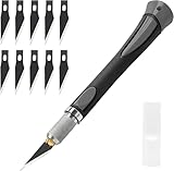 Skalpell Messer Set, Skalpell Klingen, Bastelmesser mit 10 Klingen, Schnitzmesser, Skalpell Basteln Exacto Knife, Plotter Zubehör, Cutter