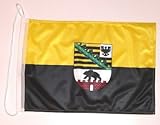 Bootsflagge Sachsen Anhalt Flagge Fahne 25 x 40 cm FLAGGENMAE® Bootsfahne