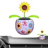 Doiyislem Wackelblume Solar - Wackelfigur Blumes, Solarbetriebenes Schwingendes Animiertes Tänzerspielzeug, Deko Fensterbank Auto Dekoblume, Für Auto Armaturenbrett Haus Büro Schreibtisch Dekoration