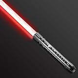 Ricyea Lichtschwert, RGB 11 Farben Metall Hilt Laserschwert USB Wiederaufladbar FX Lichtschwert mit Soundeffekt, Laserschwerter für Halloween Cosplay (Schwarz)