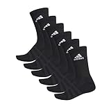 adidas CUSHIONED CREW Tennissocken Sportsocken Damen Herren Unisex 9 Paar, Farbe:Black, Socken & Strümpfe:43-45