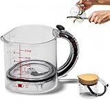 4-in-1 Adjustable Measuring Cup, Glas Cup Messbecher, Leicht zu Reinigen Meßbecher mit Abstreiferboden, Messkanne Milk Pitcher, Multifunktionale Präzise Messwerkzeuge Küchenhelfer (1 PCS)