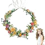UILYNIU Blumenkranz Haare Haar Blumenkranz Künstliche Blumen Krone Braut Bohemian Floral Girlande Stirnband Haarband für Geburtstag Party Hochzeit Braut Brautjungfer (1 Stück)