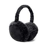 omitium Ohrenwärmer, Winter Ohrenwärmer Faltbare Verstellbarer Plüsch Earmuffs Bequemer weicher für den Winter Reiten Warme Ohrenschützer für Damen und Herren (Schwarz)