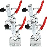 ZKSMNB Kniehebelspanner Schnellspanner GH-201-B Horizontaler, 4 Stück Waagerechtspanner 90 kg 198lbs Fassungsvermögen, Toggle Clamp kniehebelspanner verstellbar
