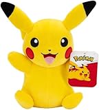 Pokémon Pokemon Plüsch Pikachu - 20 cm hoch - gelb/rot - Offizielle Plüschtier für Kinder 2+ Jahre