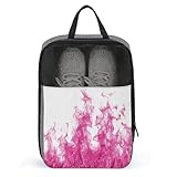 Schuhtasche mit rosa Flammen für Reisen, den täglichen Gebrauch, Anti-Staub-Aufbewahrung, Tragetasche, Golf-Schuhbeutel