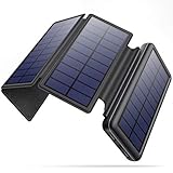 iPosible Solar Powerbank 26800mAh,Power Bank mit 4 Faltbar Externes Solarpanel Solarladegeräte 2 Ausgang & 3 Eingang Externer Akku Outdoor Akkupack Kompatibel mit iPhone Samsung Huawei Xiaomi Google