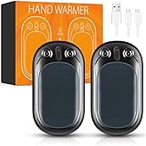 Handwärmer Elektrisch USB Wiederaufladbar 2er Set 12 Stunden, Taschenwärmer Wiederverwendbar Elektrischer Handwärmer, Winter Geschenke für Frauen Männer Raynaud Outdoor Camping Wandern Jagd Ski Golf