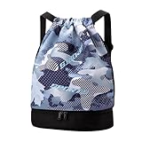 Qkbuza Sporttasche, geräumiges Schuhfach, Workout-Schultertaschen für Fitnessstudio, für trockene und nasse Gegenstände, Aufbewahrung für persönliche Gegenstände, für Sport, Camping, Fußball, Tennis