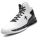 Rokiemen Herren Basketballschuhe High-Top Turnschuhe leichte atmungsaktive Jungen Laufschuhe Gym Sneaker Outdoor Mode Sportschuhe Weiß Schwarz EU 41