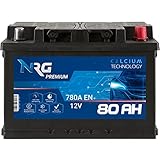 NRG Premium Autobatterie 12V 80Ah 780A/EN Batterie ersetzt 70AH 72AH 74AH 75AH 76AH 77AH