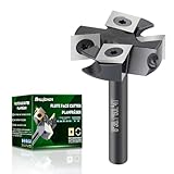 BALUGAEA Planfräser 8mm Schaft CNC Holzfräser 38,1 mm Schnittdurchmesser Planfräser für Oberfräse mit 4 austauschbaren HM-Wendeplatten 12 x 12 mm, Fräser zum Planfräsen, Nutfräsen und Kantenfräsen