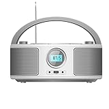 Tragbarer CD-Player Boombox,CD-MP3 Player,CD/CD-R,USB,FM Radio,AUX-In,CD Player Radio,Stereoanlage,Kompaktanlage CD-Boombox(WTB-791) (Weiß)