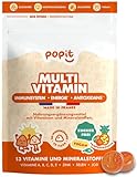 POP IT Multivitamin-Gummis Erwachsene – Immunität & Energie – Ohne Zucker, Vegan, Tropisch – Vitamine A, B, C, D, Zink – 13 Nährstoffe – 30 Stück