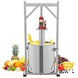 Hydraulische Obst-Weinpresse, Edelstahl, manuelle Pressmaschine für Apfelwein, Traubenzerkleinerer, DIY-Saftherstellung, 12 l Kapazität