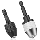 EEEKit 2 Stück Schnell Bohrfutter Adapter, 3 Backen 1/4 Zoll Sechskantschaft Schnellspannbohrfutter, 0.3-6.5mm und 0.3-3.6mm für Mikrobohrer, Bohrfutteradapter, Umrüstwerkzeug