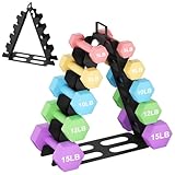 Hantelständer Kurzhantel Rack Gewichtsaufbewahrungsorganisator für Hanteln accessories-Gymnastikhanteln-perfekt für das Fitnessstudio zu Hause für Kinder/Frauen Schwarz