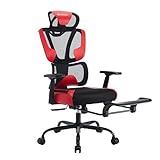 BRTHORY Bürostuhl Ergonomisch mit verstellbaren 3D Armlehnen | Drehstuhl mit Lendenwirbelstütze Rückenschonend | Schreibtischstuhl mit Kopfstütze | Office Chair mit Fußstütze Wippfunktion bis 125°