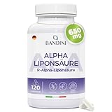 Bandini® Alpha-Liponsäure (Alpha Lipoic Acid) 650 mg Depot | 120 hochdosierte vegane Kapseln | Natürliches Antioxidans | Hohe Bioverfügbarkeit | Hilft bei Entzündungen | 4 Monats-Vorrat | Laborgeprüft