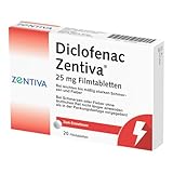 Diclofenac Zentiva® 25 mg - 20 St – Schnell wirksame Schmerztabletten – fiebersenkende und entzündungshemmende Wirkung